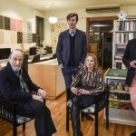 Jan Wilker, Milton Glaser, Stefan Sagmeister, Paula Scher and Chip Kidd in Glaser's Studio in Kips Bay, NYC.