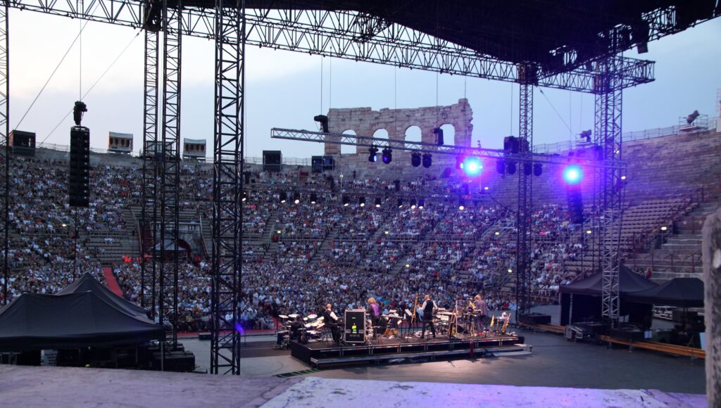 Mit King Crimson live in Verona (Foto: Robert Fripp Archive/David Singleton)