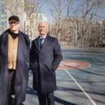 Hans Ulrich Obrist and Klaus Biesenbach at the CALL photo shoot in New York. (Photo: CALL Magazine/Sara Naomi Lewkowicz)