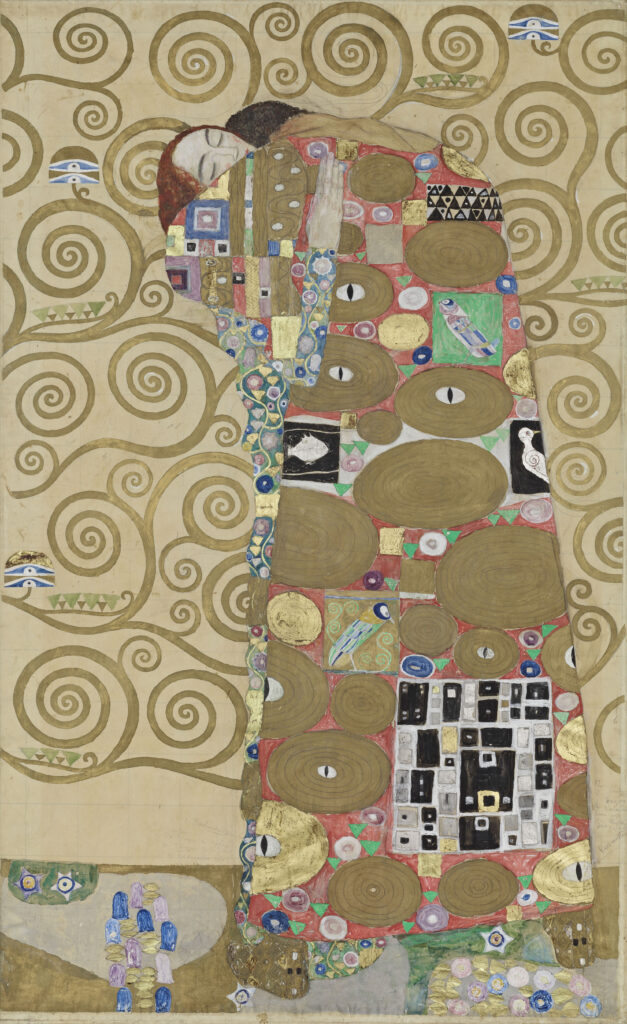 Detail: Gustav Klimt, Werkzeichnung Ritter für die Ausführung eines Mosaikfrieses für den Speisesaal des Palais Stoclet in Brüssel, Wien/Kammerl am Attersee, 1908–1911 (Foto: kunst-dokumentation.com/MAK)