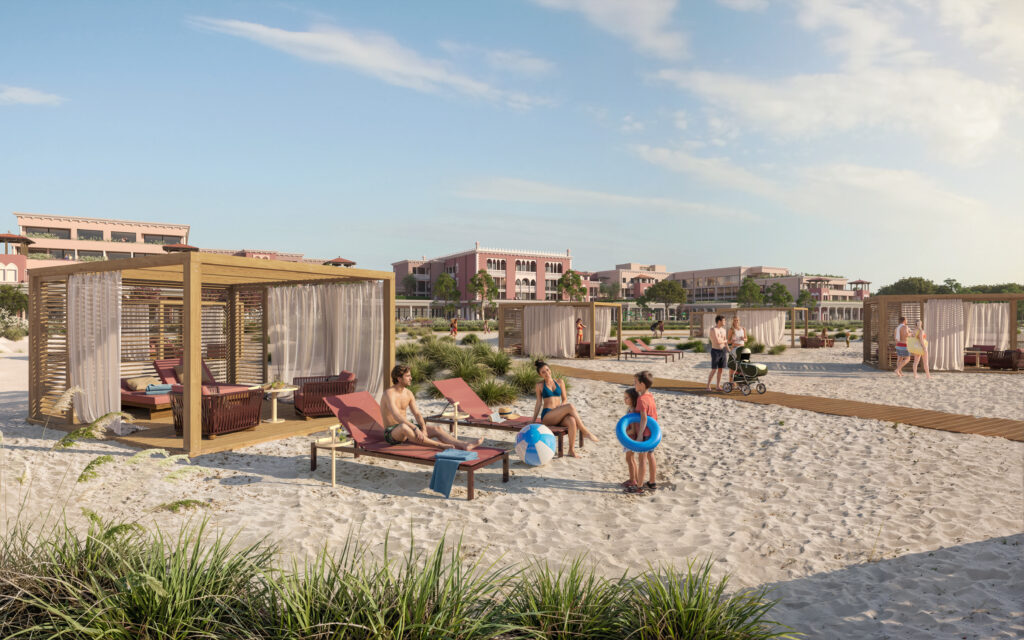 Rückzugsräume direkt am Meer: Fünf Hektar Privatstrand mit abschließbaren Cabanas