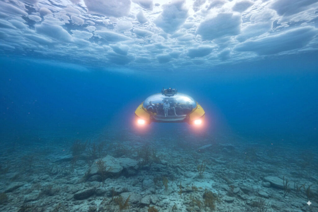 Mit dem bordeigenen U-Boot „Neptune“ geht es unter die Meeresoberfläch