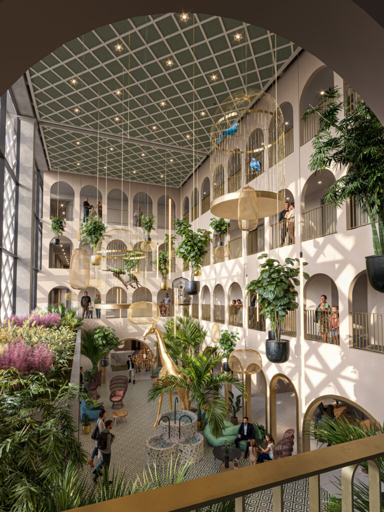 Monumental: Die Eingangshalle im Cavallino Bianco Caorle