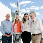 SOFATALKS: Regisseur Oliver Hirschbiegel (l.), Präsident des ersten CALL Film Festivals, SOFATALKS-Moderatorin Lilian Klebow, Diane und Reinhold Messner in Bad Hofgastein
